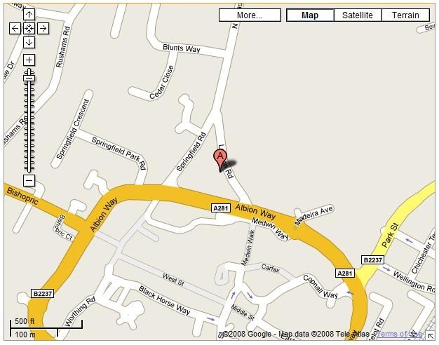 Horsham Chess Club map